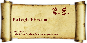 Melegh Efraim névjegykártya